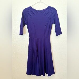 Unique Vintage x GB‎ Fit and Flare 3/4 Sleeve Blue Dress Retro 60s 70s Preppy XS